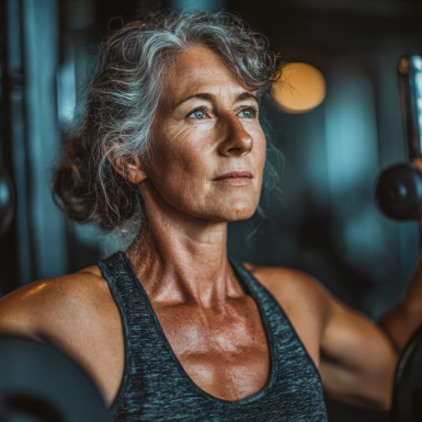 Seniori practicând yoga în natură