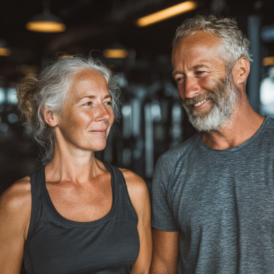 Grup de seniori practicând exerciții în aer liber